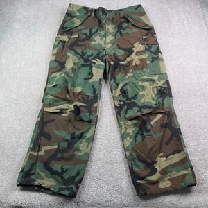 Vintage US Military Pants Mens Large Regular Woodland Camo Cold Weather Field